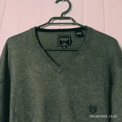 Suéter gris de algodón Chaps para hombre - miniatura 3
