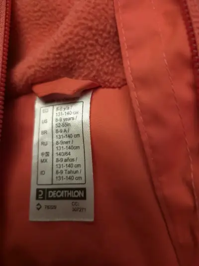Chaqueta impermeable para niño Quechua naranja y gris - miniatura 2