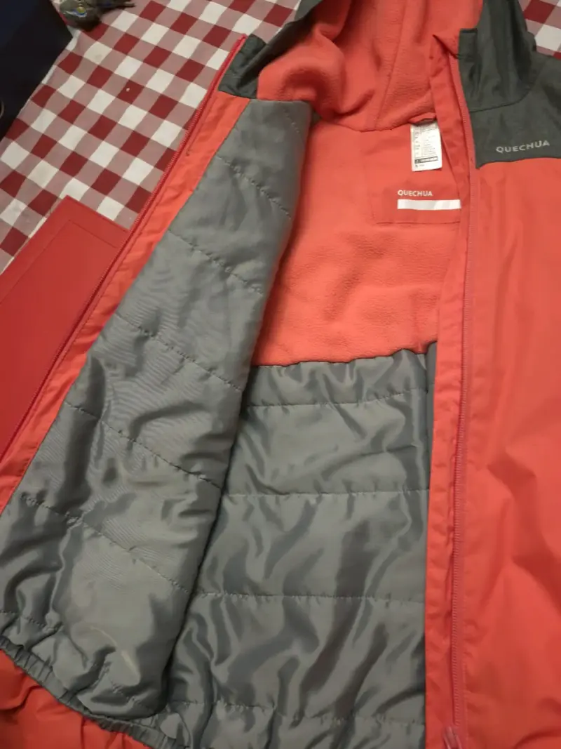 Chaqueta impermeable para niño Quechua naranja y gris - 3