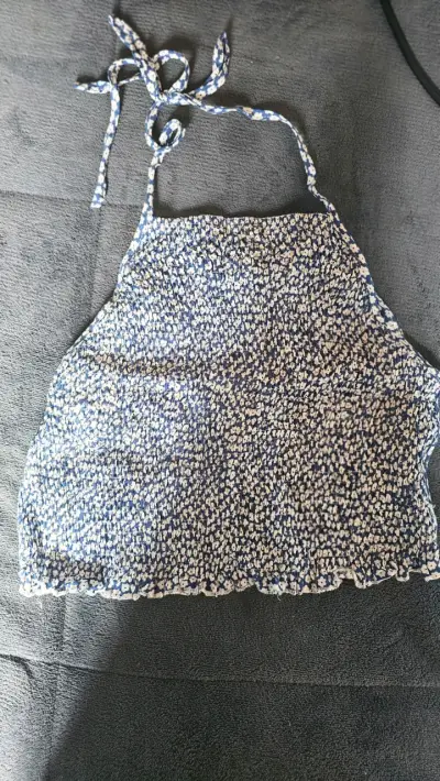 Top halter azul con estampado - miniatura 1