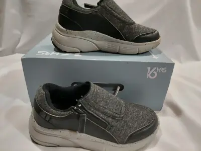 Zapatillas deportivas gris 16HRS con cierre lateral - miniatura 1