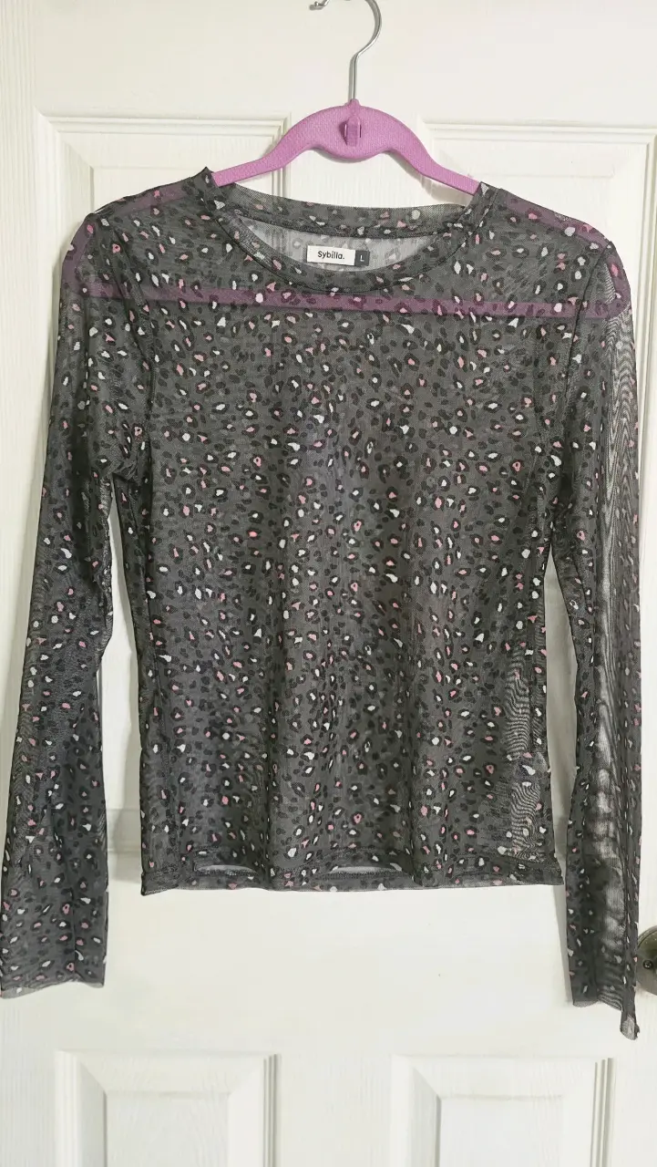Polera de malla estampada Sybilla talla L