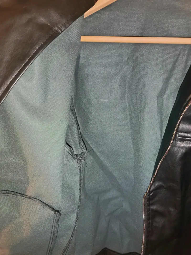 Chaqueta de cuero sintético negra para hombre - 3