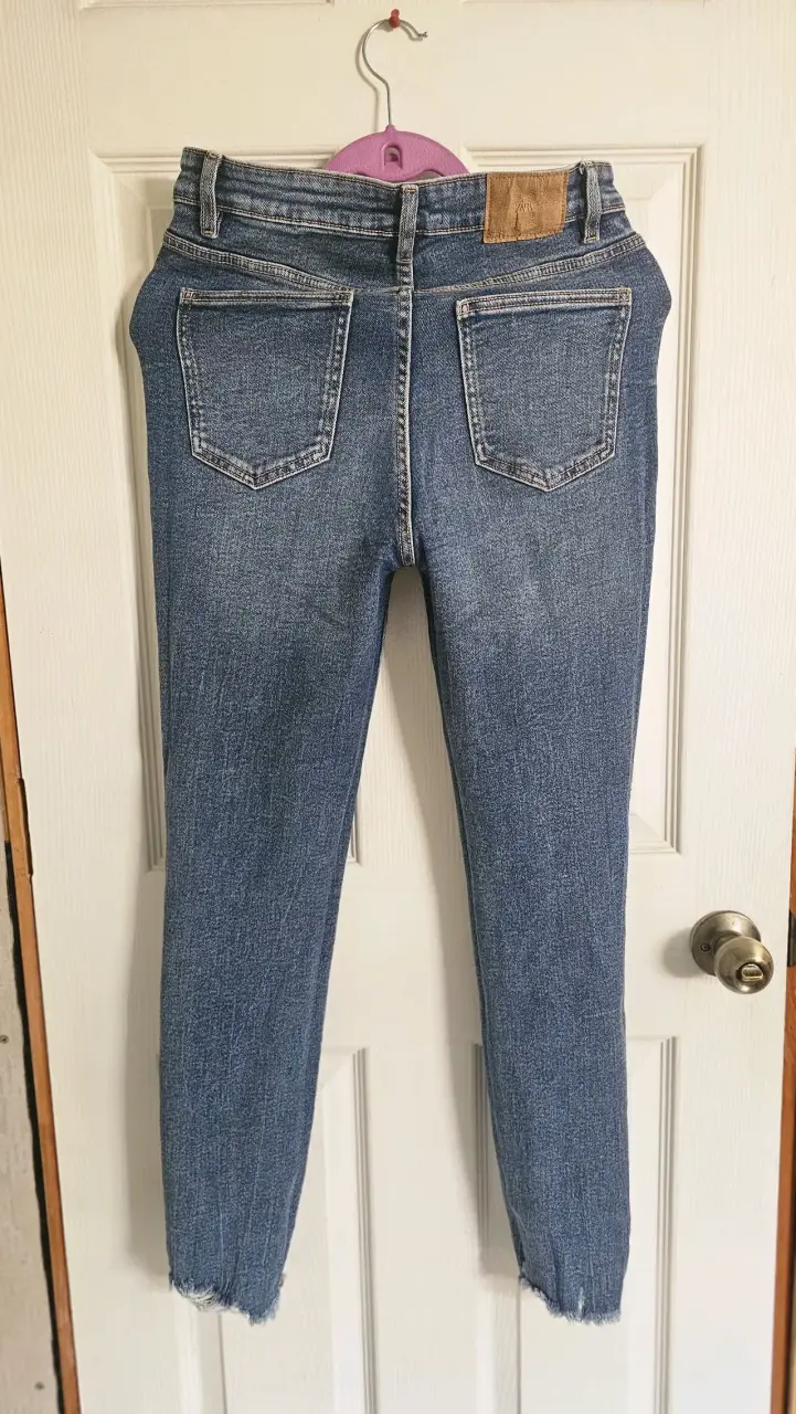Jeans de mujer desgastados azul zara - 2