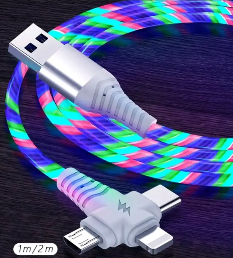 Cable USB con luces LED multicolor 1m - 1