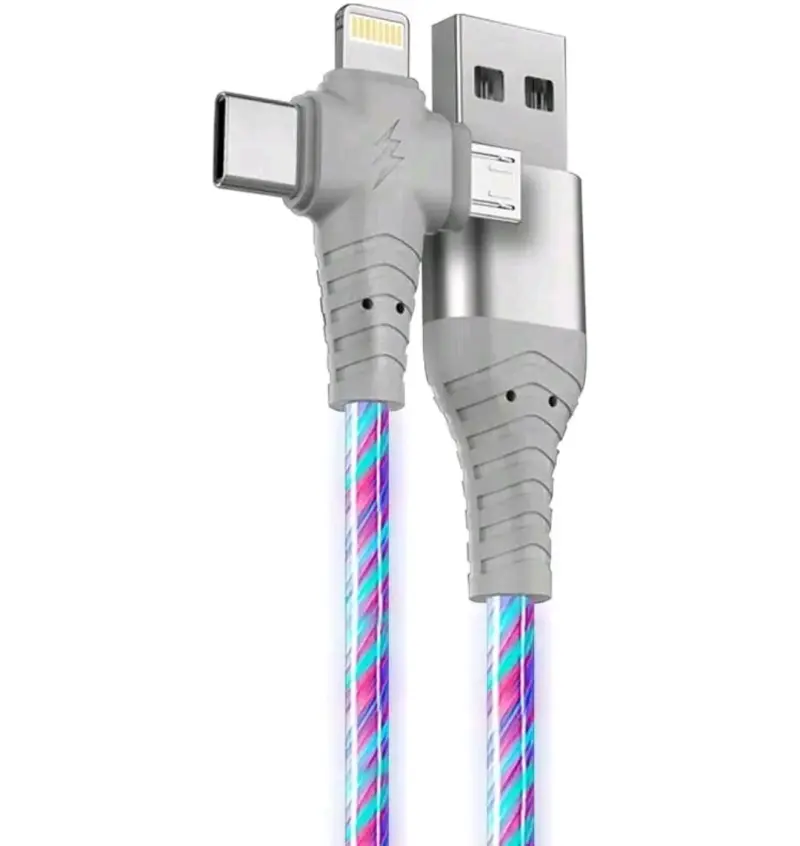 Cable USB con luces LED multicolor 1m - 2