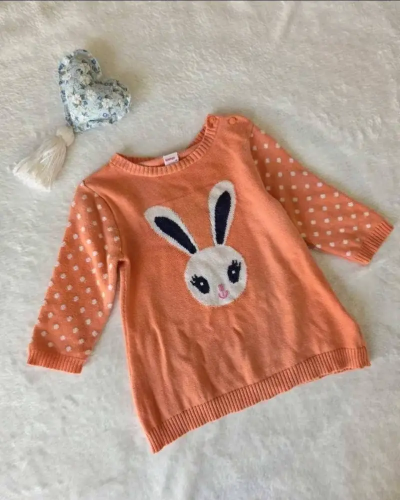 Chaleco naranja con diseño de conejo - 1