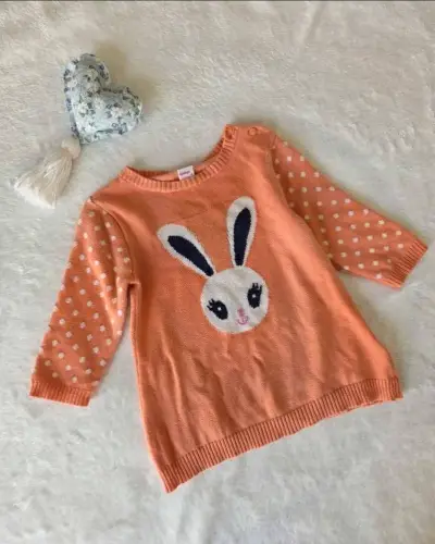 Chaleco naranja con diseño de conejo - miniatura 1