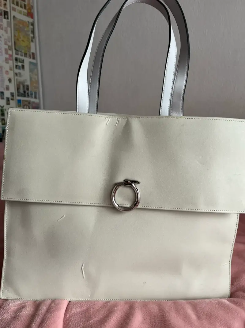 tote blanco eco cuero - 5