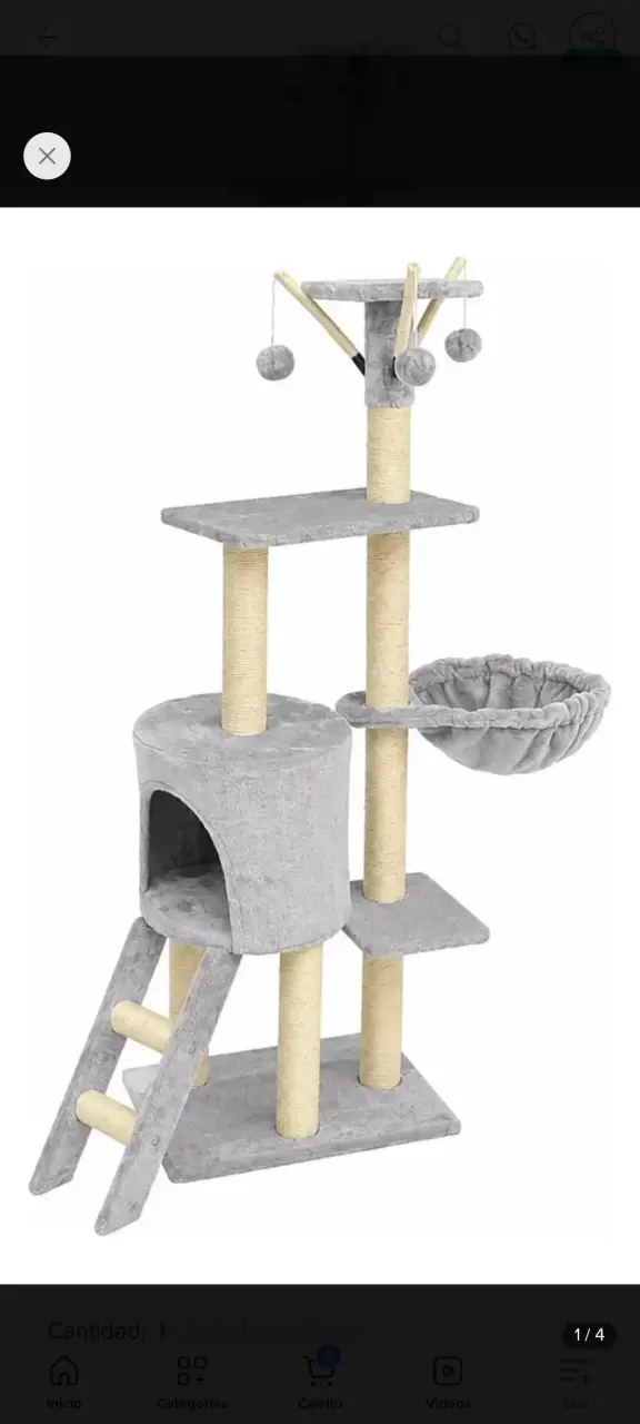 Árbol rascador para gatos con plataformas y juguetes