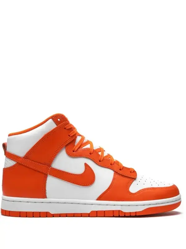 Zapatillas Nike Dunk High Naranja y Blanco - 2