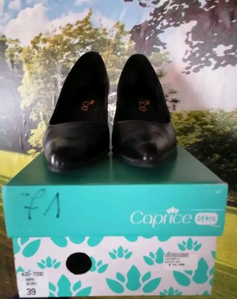 Zapatos de Tacón Negro Caprice Talla 39 - 3