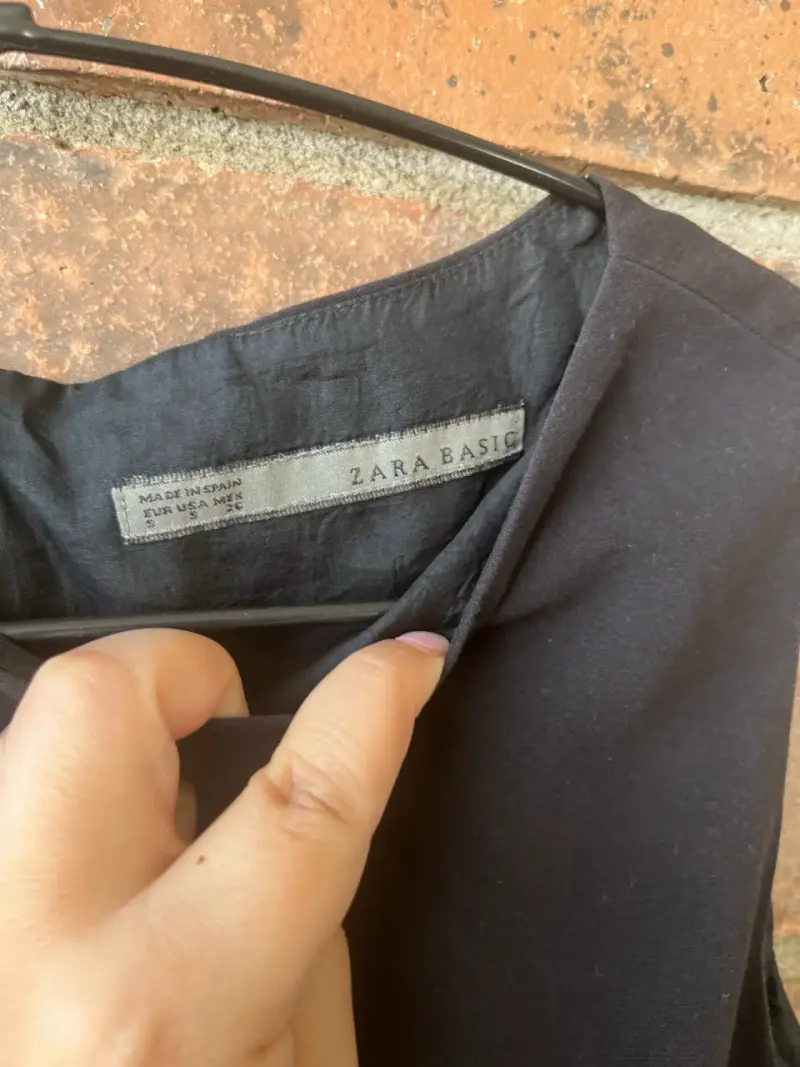 Vestido negro elegante Zara Basic S - 4