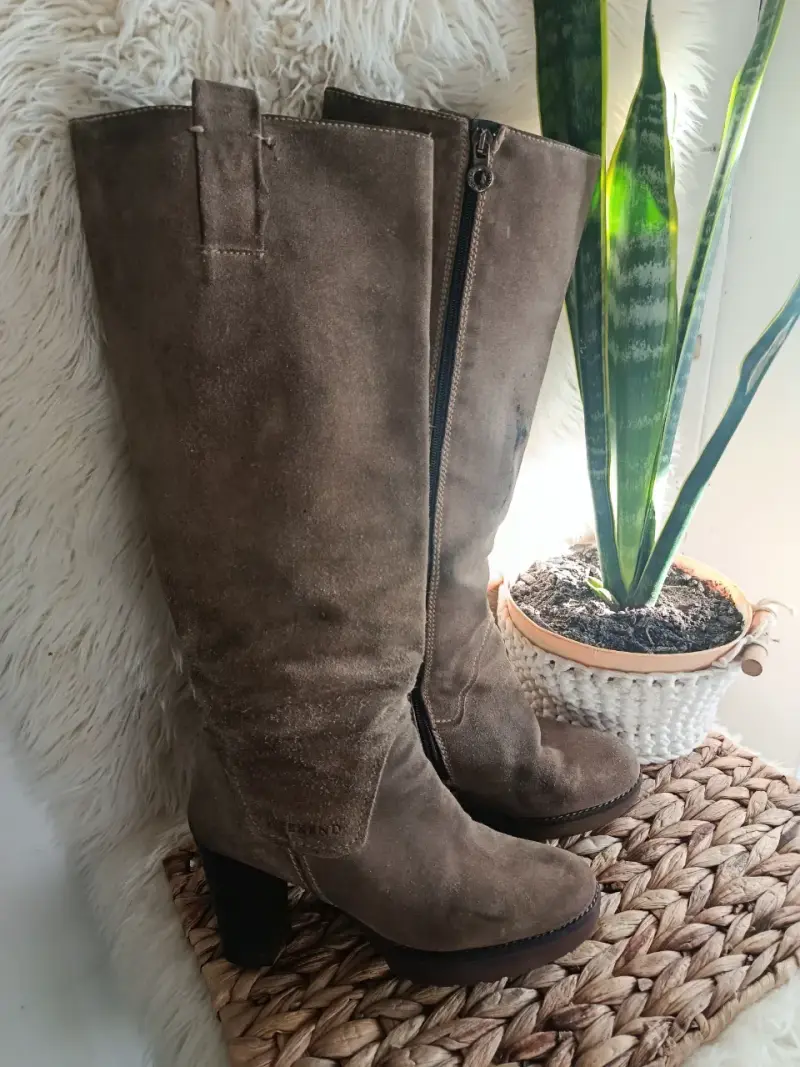 Botas de gamuza marrón con tacón Weekend - 4