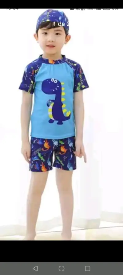 Traje de baño infantil con diseño de dinosaurio - miniatura 1