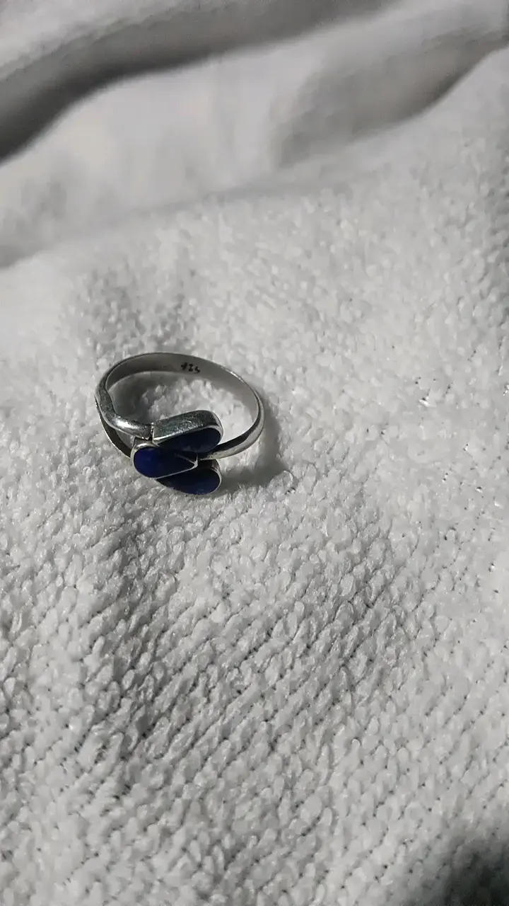 Anillo de plata con piedras azules - 3