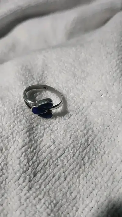 Anillo de plata con piedras azules - miniatura 3
