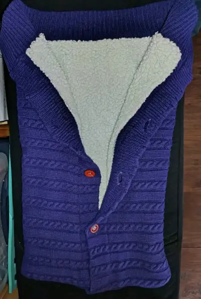 Saco de dormir tejido para bebé color morado - miniatura 1