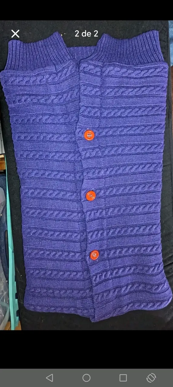 Saco de dormir tejido para bebé color morado - 2