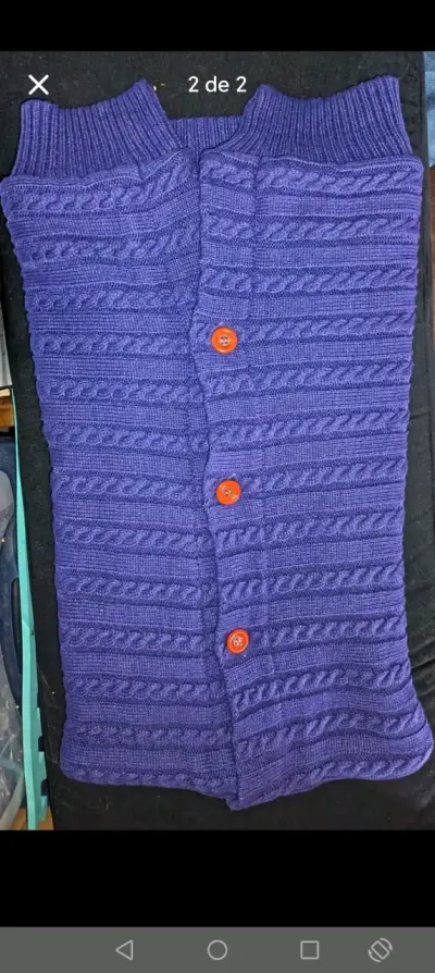 Saco de dormir tejido para bebé color morado - miniatura 2