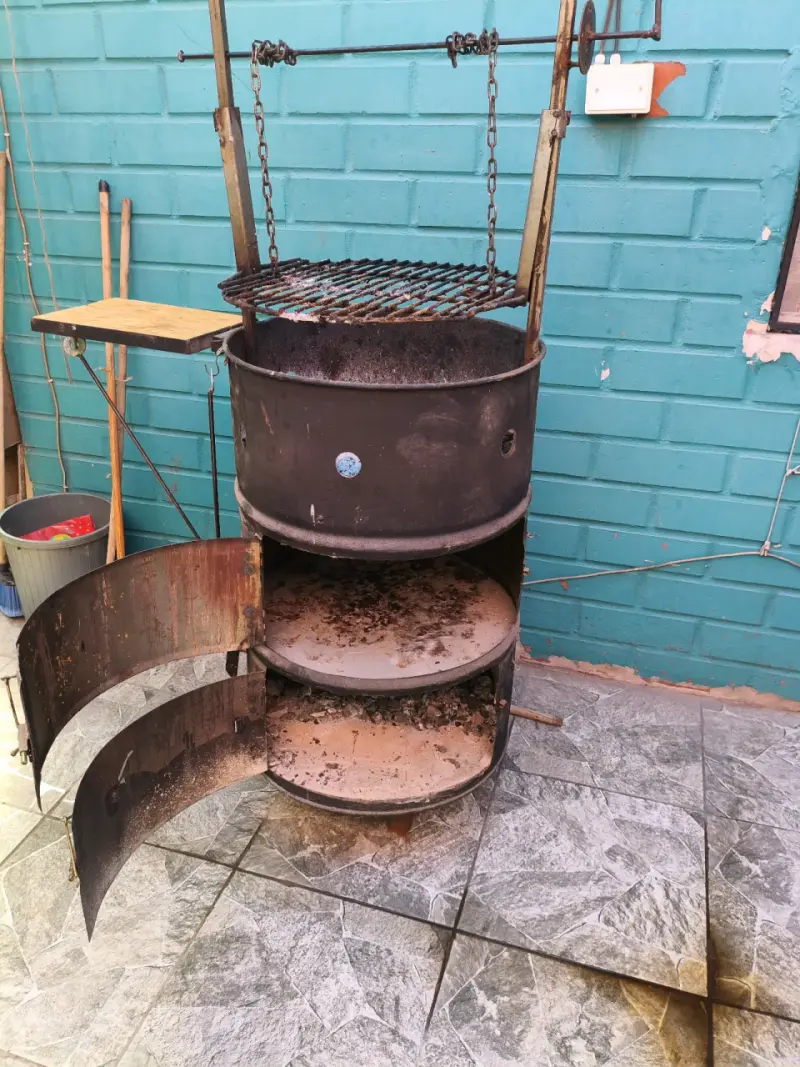 Parrilla y Horno de Tambor 2 en 1 con Ladrillo - 1