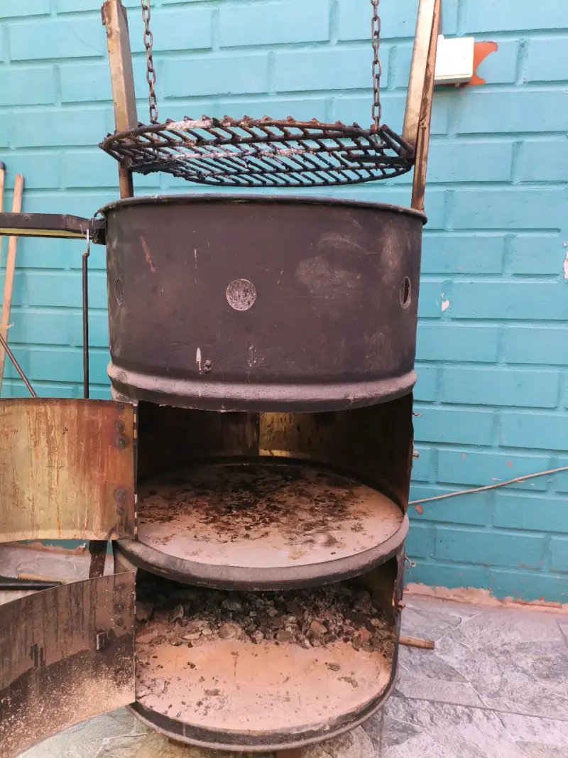 Parrilla y Horno de Tambor 2 en 1 con Ladrillo - 4
