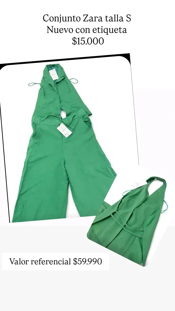 Conjunto verde Zara talla S nuevo