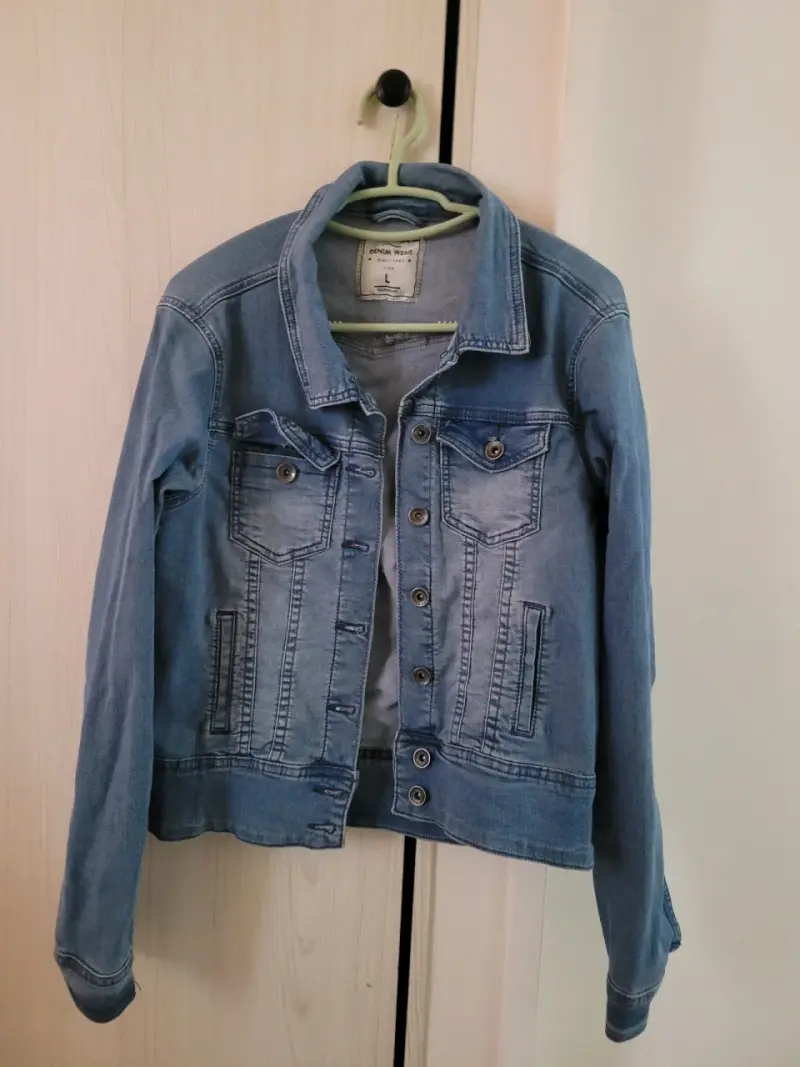 Chaqueta de mezclilla azul talla L