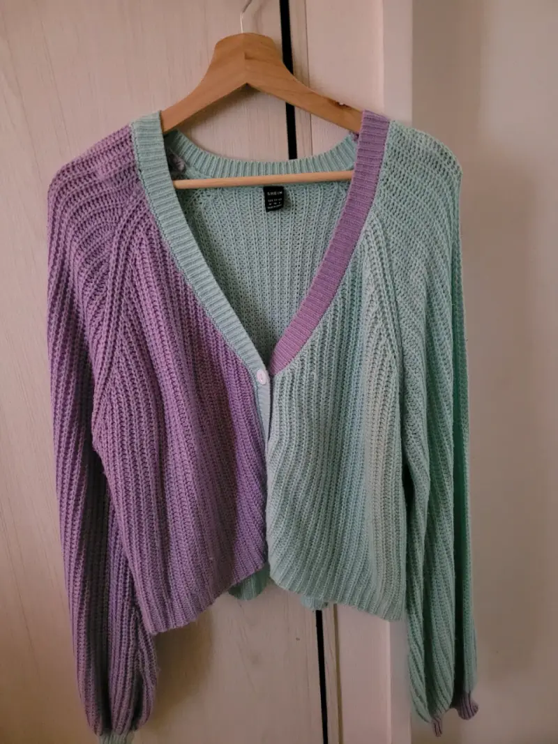 Cardigan bicolor de punto Shein para mujer