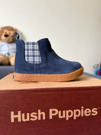 Botines de gamuza azul para niños Hush Puppies - miniatura 2