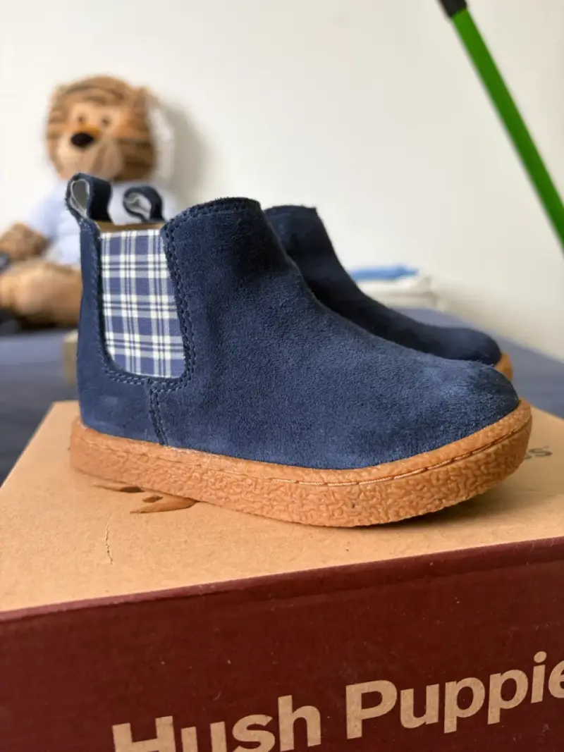 Botines de gamuza azul para niños Hush Puppies - 4