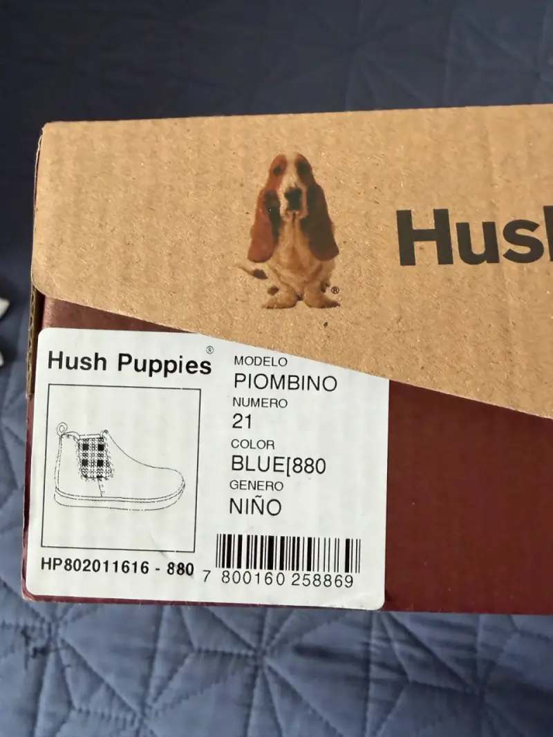 Botines de gamuza azul para niños Hush Puppies - 5