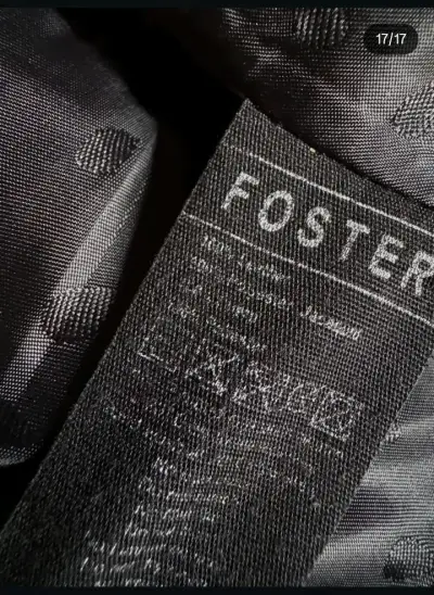 Chaqueta de cuero negra estilo biker marca Foster - miniatura 5