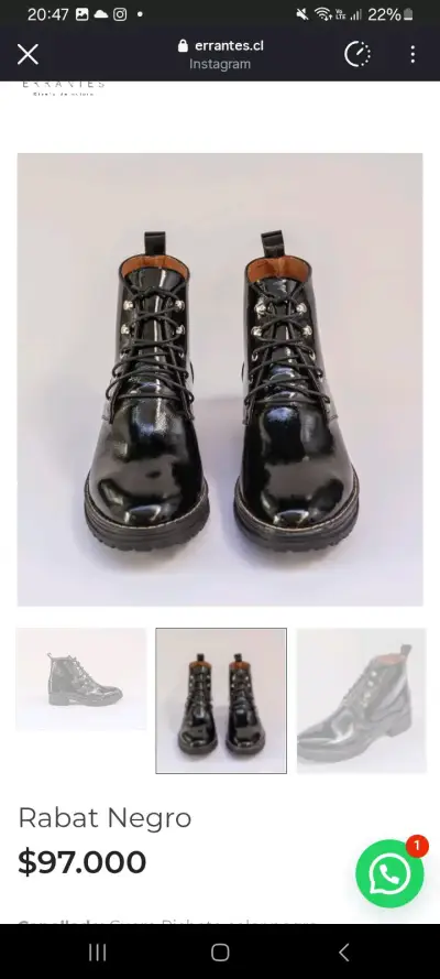 Botines de cuero negro mujer - miniatura 1