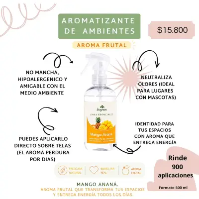 Aromatizante de ambientes Biogreen Mango Ananá 500 ml - miniatura 2