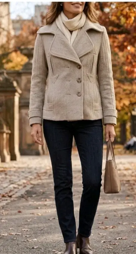 Abrigo de lana beige para mujer BNY'S - 3