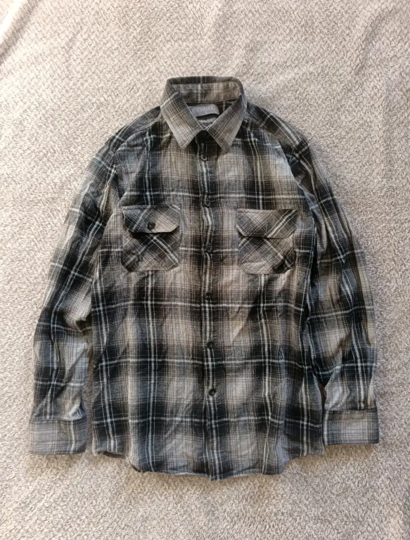 Camisa gris a cuadros Chisel - 1