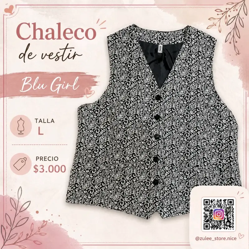 Chaleco de vestir Blu Girl talla L
