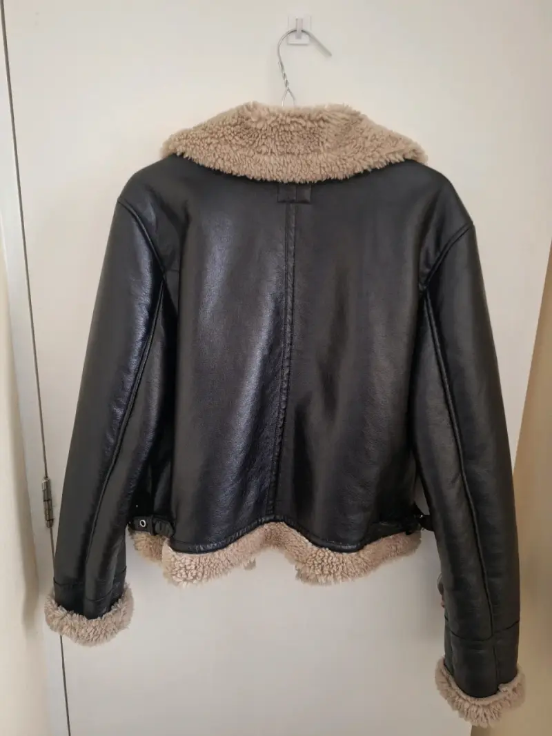 Chaqueta de cuero sintético con forro de borrego Opposite - 3