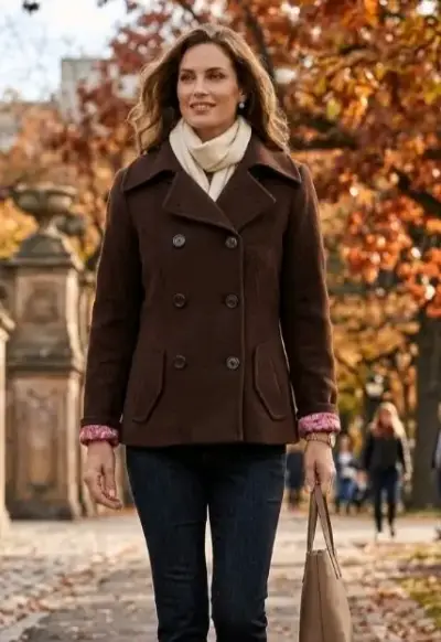 Abrigo marrón de lana Esprit para mujer - miniatura 3