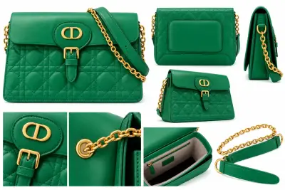 Cartera verde estilo Dior - miniatura 1