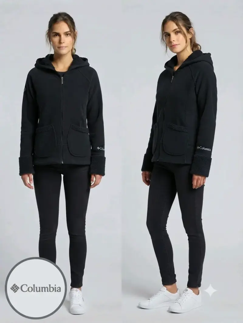 Chaqueta polar negra con capucha Columbia - 2