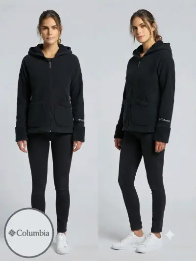 Chaqueta polar negra con capucha Columbia - miniatura 2