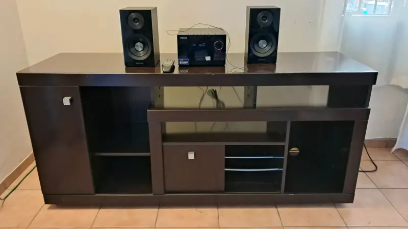 Mueble Rack de TV y audio con cajón