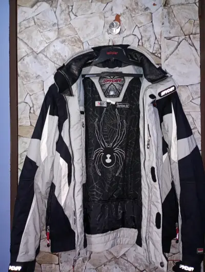 Chaqueta de esquí Spyder gris y negra para hombre - miniatura 3
