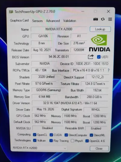 Tarjeta gráfica NVIDIA QUADRO RTX A2000 6GB GDDR6 - miniatura 4