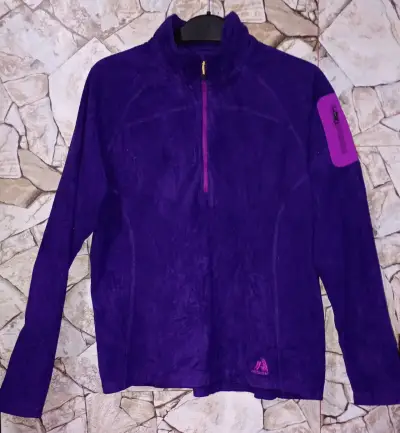 Polar morado para mujer con cierre medio - miniatura 2