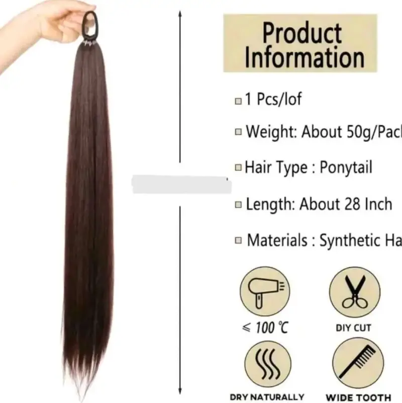 Extensión de Cabello Sintético Cola - Caballo 80cm - 2