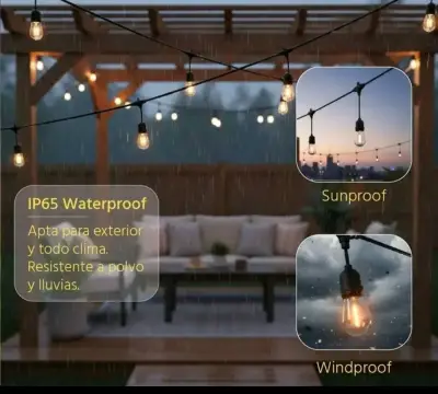 Guirnalda de Luces LED Solares para Exterior 10mts - miniatura 4