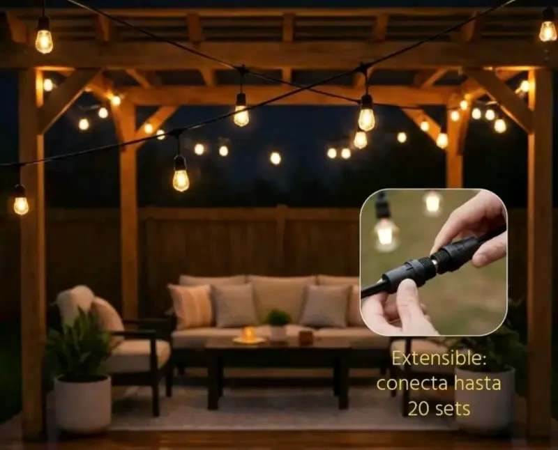 Guirnalda de Luces LED Solares para Exterior 10mts - 6